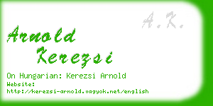 arnold kerezsi business card